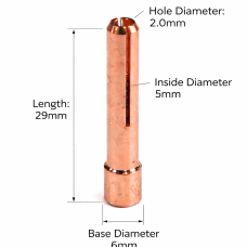 WP-17/18/26 TIG GAS LENS COLLET 2.0MM 10N24MS SHORT